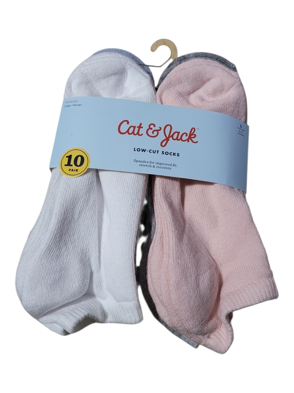 Cat & Jack Low-Cut Sock Pack - White & Light Pink